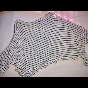 black and white striped free people sweater